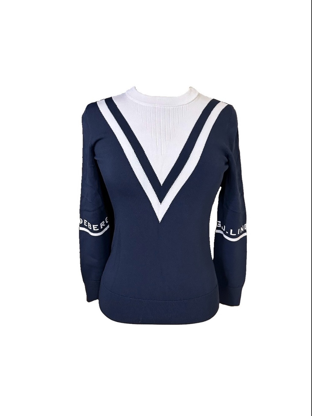 J. Lindeberg Women’s Stina Golf Sweater Navy Blue Resort Logo Classic Size XS